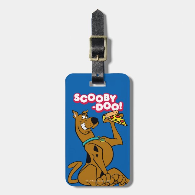 Scooby-Doo With Pizza Slice Luggage Tag (Front Vertical)