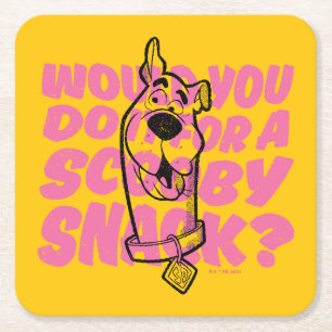 Scooby-Doo  Would You Do It For A Scooby Snack? Square Paper Coaster