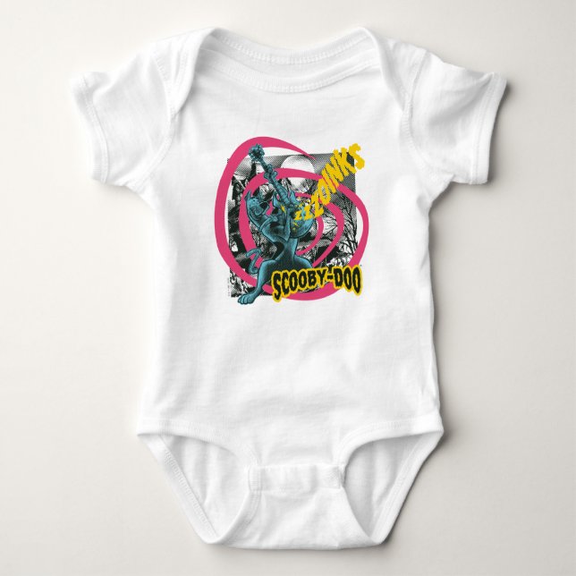 Scooby-Doo Zoinks Punk Guitar Graphic Baby Bodysuit (Front)