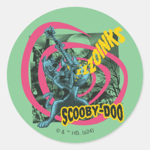 Scooby-Doo Zoinks Punk Guitar Graphic Classic Round Sticker