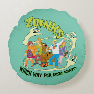 Scooby-Doo   Zoinks Which Way for More Candy? Round Cushion