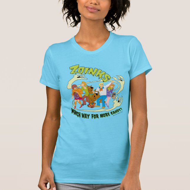 Scooby-Doo | Zoinks Which Way for More Candy? T-Shirt (Front)