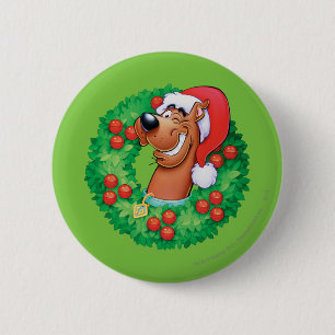 Scooby in Wreath 6 Cm Round Badge