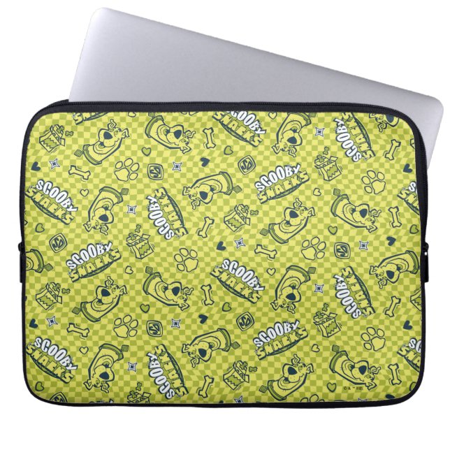 Scooby Snacks Galore Chequered Pattern Laptop Sleeve (Front)