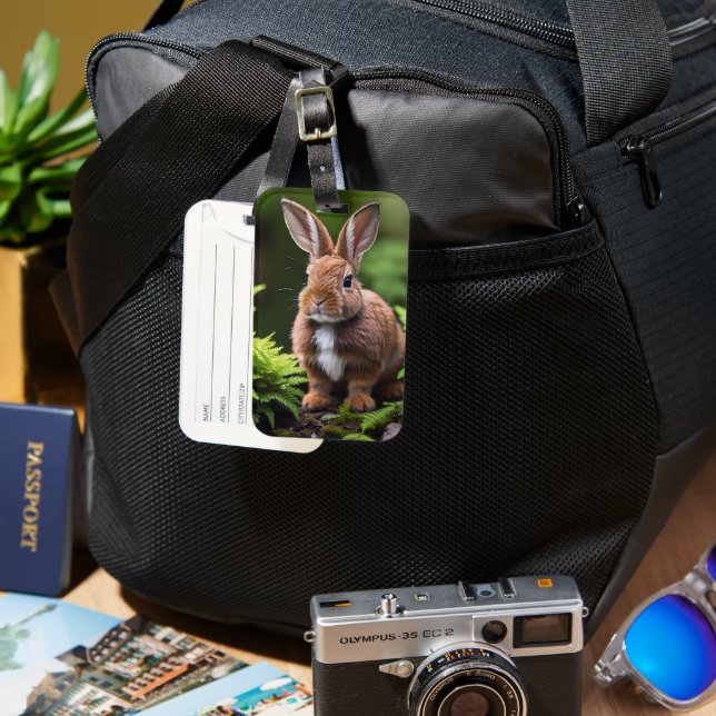 "Scooby the Dwarf Bunny: A Little Ball of Joy" Luggage Tag (Front & Back)