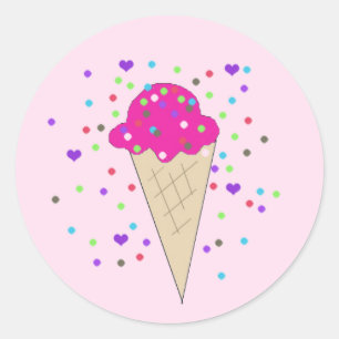 Scoop of Confetti Ice Cream Classic Round Sticker