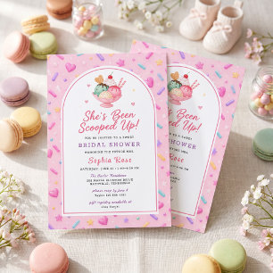 Scooped Up Bridal Shower Sweet Pink Custom Invitation