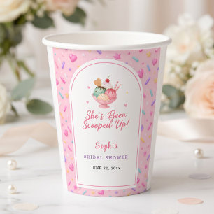 Scooped Up Bridal Shower Sweet Pink Custom Paper Cups