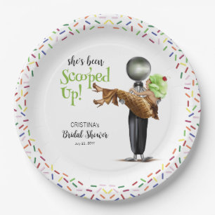 Scooped Up Chocolate Ice cream Bridal Shower Paper Plate