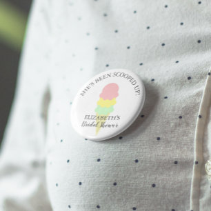 Scooped Up Ice Cream Bridal Shower 6 Cm Round Badge