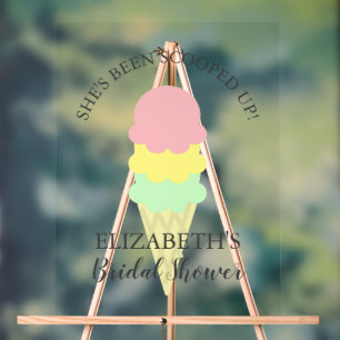Scooped Up Ice Cream Bridal Shower Acrylic Sign