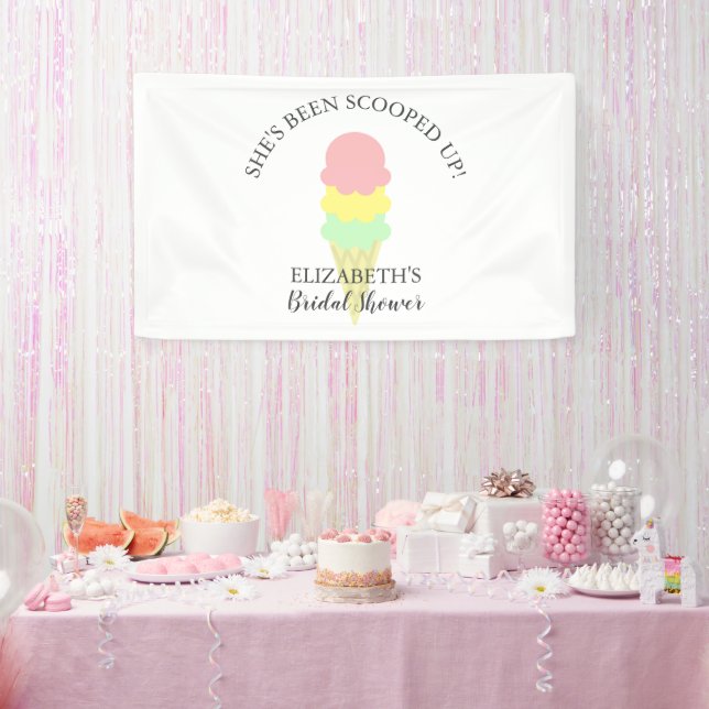 Scooped Up Ice Cream Bridal Shower Banner (Party)