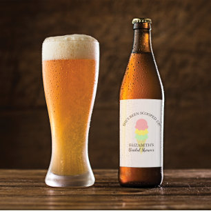 Scooped Up Ice Cream Bridal Shower Beer Bottle Label