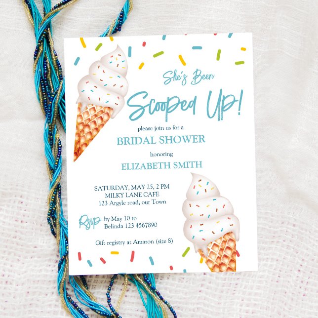 Scooped up ice cream bridal shower budget invite (Creator Uploaded)