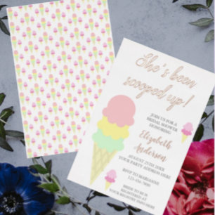 Scooped Up Ice Cream Bridal Shower Invitation
