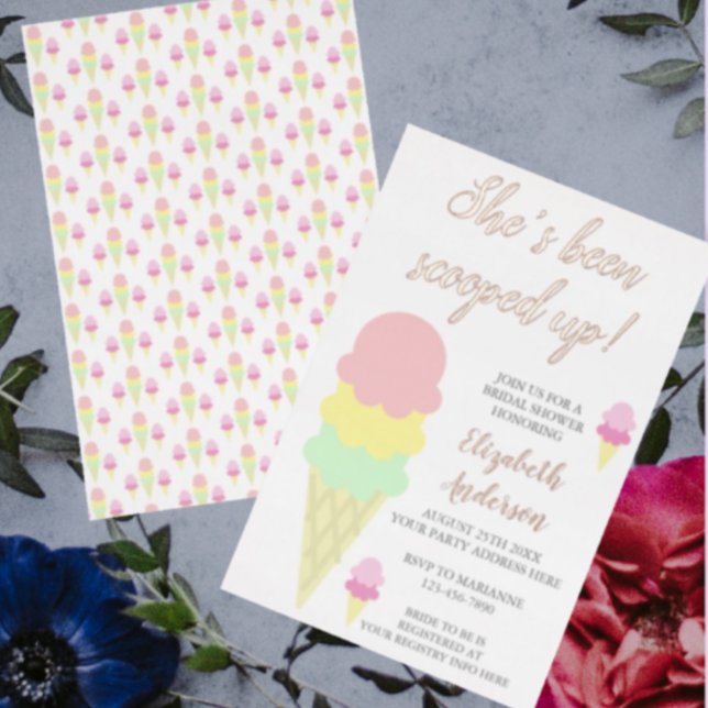Scooped Up Ice Cream Bridal Shower Invitation (Creator Uploaded)