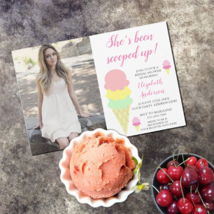 Scooped Up Ice Cream Bridal Shower Invitation