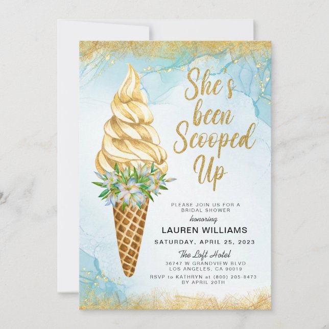 Scooped Up Ice Cream Bridal Shower Invitation (Front)