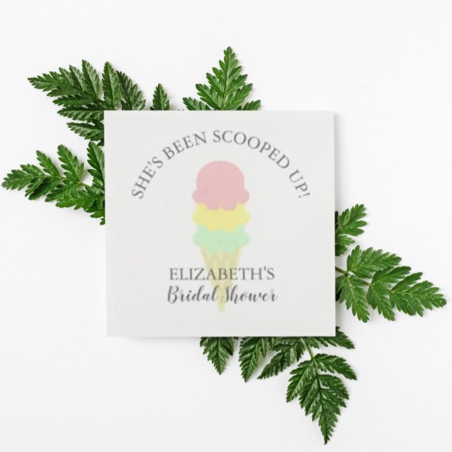 Scooped Up Ice Cream Bridal Shower Napkin (Creator Uploaded)