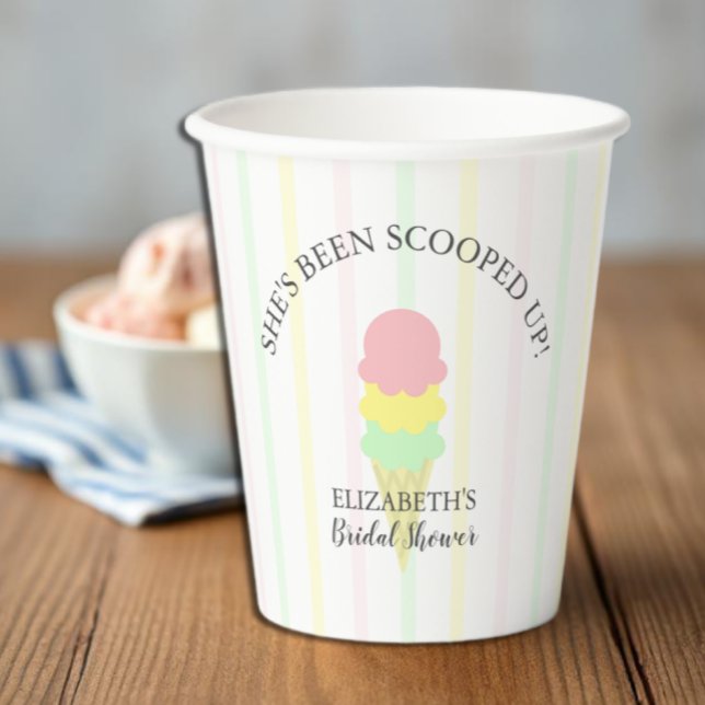 Scooped Up Ice Cream Bridal Shower Paper Cups (Creator Uploaded)
