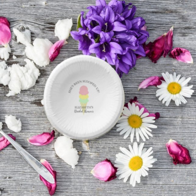 Scooped Up Ice Cream Bridal Shower Paper Plate (Creator Uploaded)