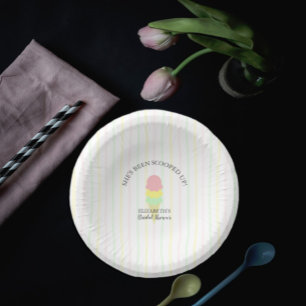 Scooped Up Ice Cream Bridal Shower Paper Plate