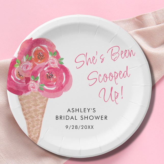 Scooped Up Ice Cream Bridal Shower Personalised Paper Plate (Creator Uploaded)
