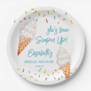 Scooped up ice cream bridal shower personalized pa paper plate