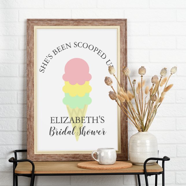 Scooped Up Ice Cream Bridal Shower Poster (Creator Uploaded)