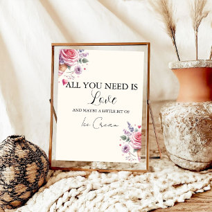 Scooped Up Ice Cream Flavours Bridal Shower Bar  Poster