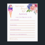 Scooped Up Ice Cream Floral Bridal Shower Activity<br><div class="desc">This unique Ice Cream themed Watercolor I painted by my own in modern Azur Blue, Vanilla Cream, Peach, Burgundy, Viva Magenta and Blush Pink colours for your fun and sparkly selebration with friends "She's been scooped up" Bridal Shower. Other matching items for your party available in my PatternDigitPics stope's collection...</div>