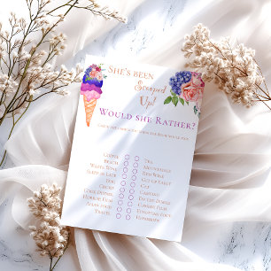 Scooped Up Ice Cream Floral Bridal Shower Fun Game