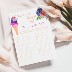 Scooped Up Ice Cream Floral Bridal Shower Game