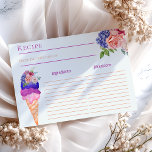 Scooped Up Ice Cream Floral Bridal Shower Recipe<br><div class="desc">This unique Ice Cream themed Watercolor I painted by my own in modern Azur Blue, Vanilla Cream, Peach, Burgundy, Viva Magenta and Blush Pink colours for your fun and sparkly selebration with friends "She's been scooped up" Bridal Shower. Other matching items for your party available in my PatternDigitPics stope's collection...</div>
