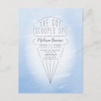 Scooped Up Ice Cream Theme Shower Invitation