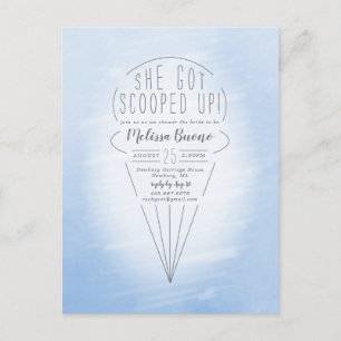Scooped Up Ice Cream Theme Shower Invitation Postcard