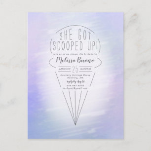 Scooped Up Ice Cream Theme Shower Invitation Postcard