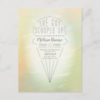 Scooped Up Ice Cream Theme Shower Invitation