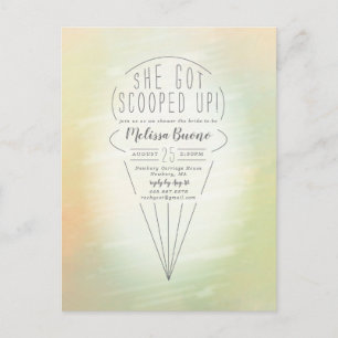 Scooped Up Ice Cream Theme Shower Invitation Postcard