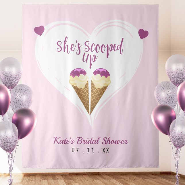 Scooped Up Pink Ice Cream Heart Bridal Shower Tapestry (Scooped Up Pink Ice Cream Heart Bridal Shower Tapestry
)