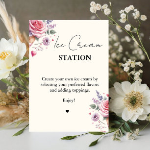 Scooped Up Pink Modern Bridal Shower  Bar Signs