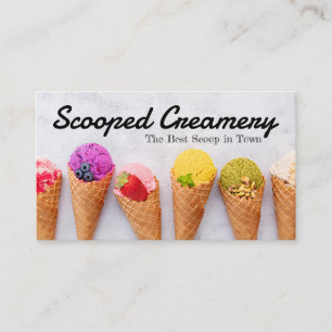 Scoops of Ice Cream in a Cone Business Card