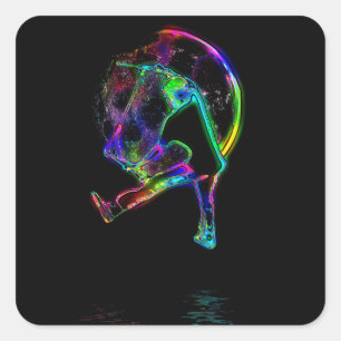 Scoot the Moon - Scooter Champ Square Sticker