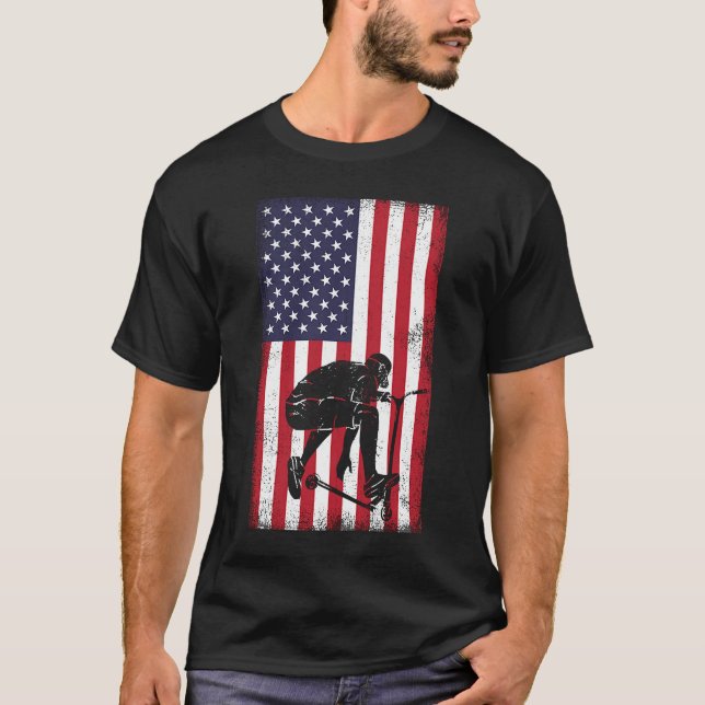 Scooter American Flag T-Shirt (Front)