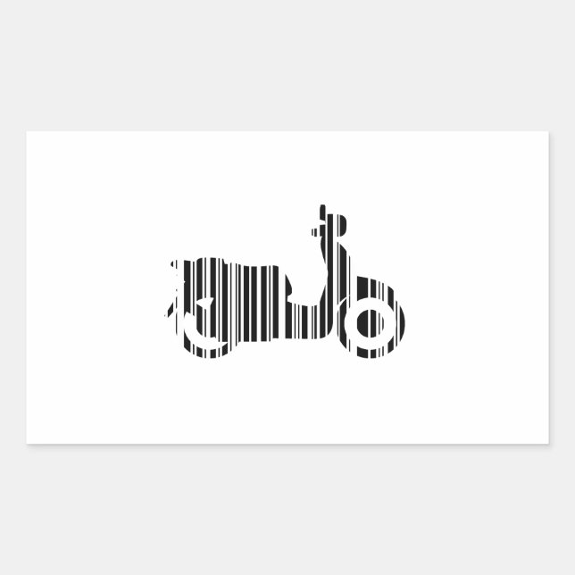 SCOOTER BAR CODE Motorcycle Barcode Pattern Design Rectangular Sticker (Front)