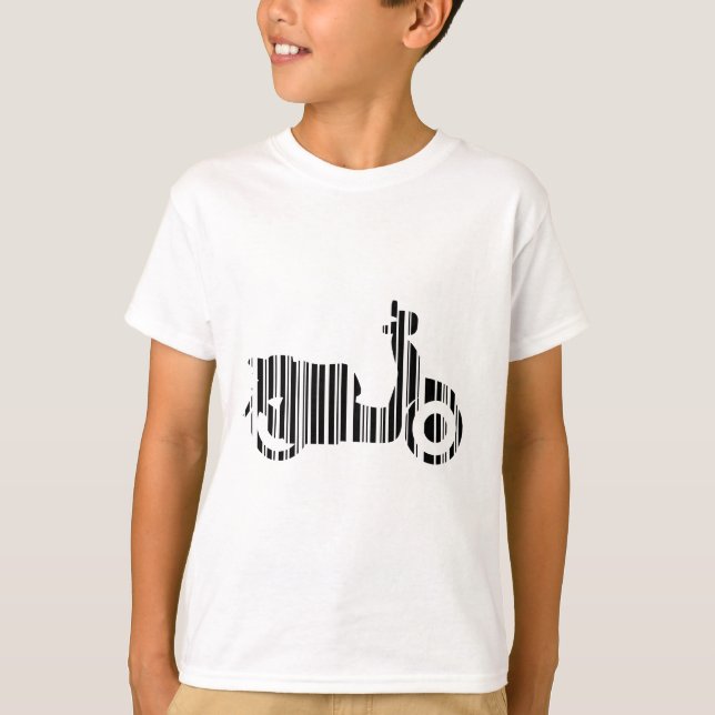 SCOOTER BAR CODE Motorcycle Barcode Pattern Design T-Shirt (Front)