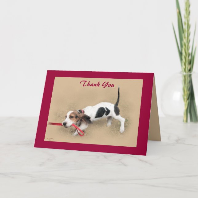 Scooter...Basset Hound Puppy...Thank You!...Card. Thank You Card (Front)