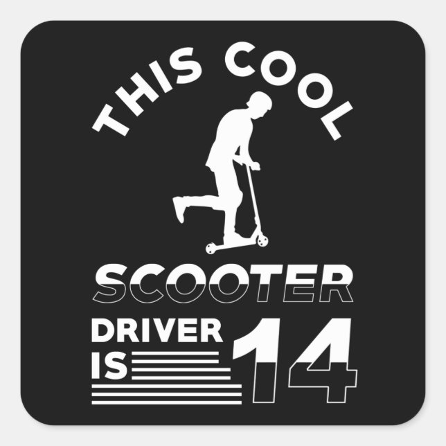 Scooter Birthday 14 Years Old Square Sticker (Front)