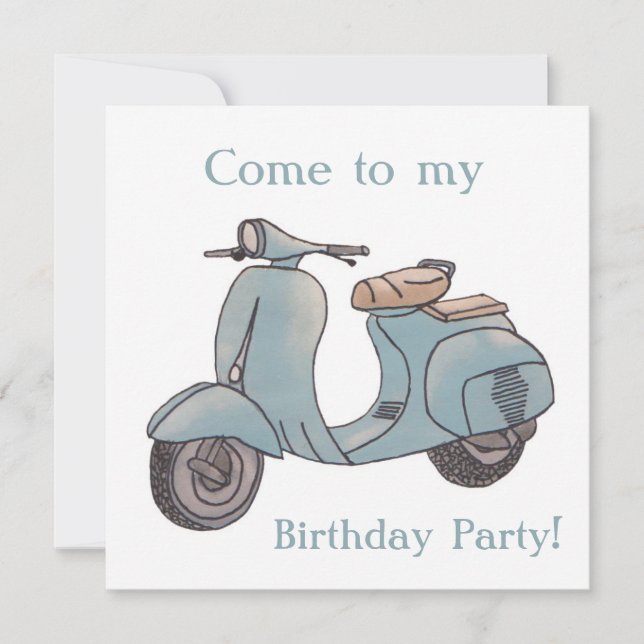 Scooter Birthday invitation (Front)