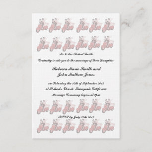 Scooter Boy and Girl Wedding Invitations 3.5x5